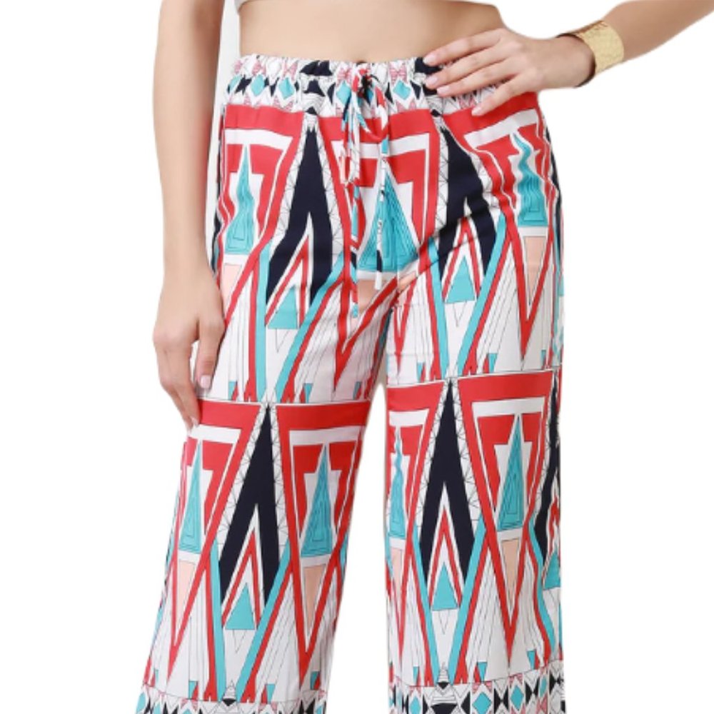 BLACK BEAD Women's Multicolor Palazzo W/ Inner Shorts Wide Leg Pants Size Medium - Picture 3 of 14